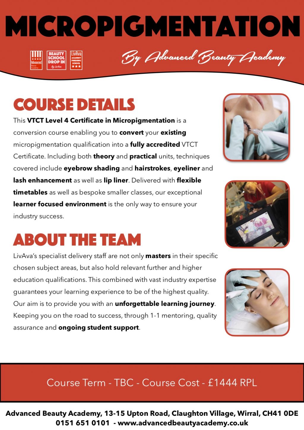 RPL - VTCT Level 4 Micropigmentation Certificate – Advanced Beauty ...